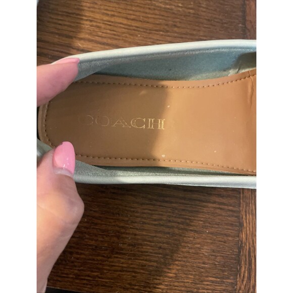 Coach Shoes Womens 7 B Aqua Leather Loafers Frederica Driver Flats Moccasin - Picture 7 of 8